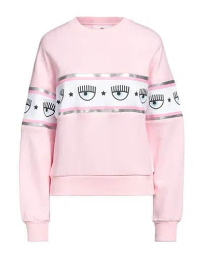 Chiara Ferragni Woman Sweatshirt Light Pink Size Xs Cotton, Elastane