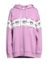 CHIARA FERRAGNI CHIARA FERRAGNI WOMAN SWEATSHIRT LILAC SIZE M COTTON