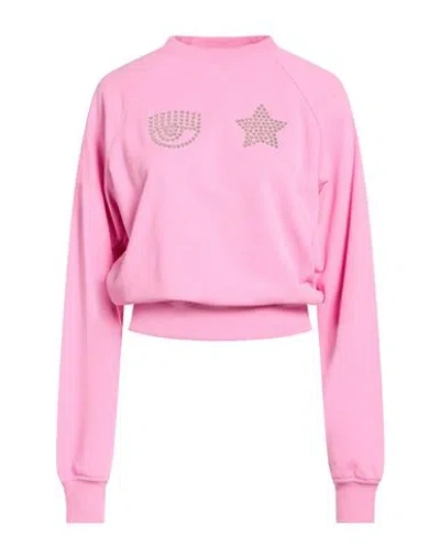 Chiara Ferragni Woman Sweatshirt Pink Size S Cotton, Polyester
