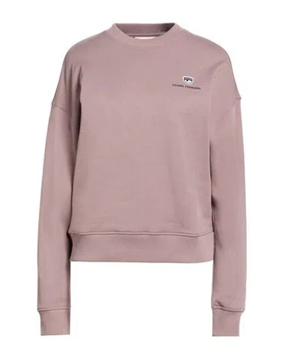 Chiara Ferragni Woman Sweatshirt Taupe Size S Cotton, Elastane In Brown