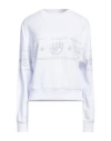 Chiara Ferragni Woman Sweatshirt White Size L Cotton, Elastane
