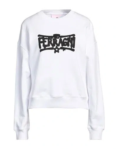 Chiara Ferragni Woman Sweatshirt White Size M Cotton