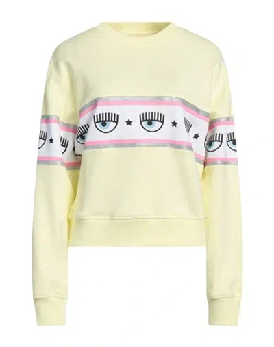 Chiara Ferragni Woman Sweatshirt Yellow Size M Cotton