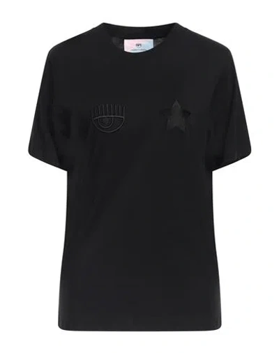 Chiara Ferragni Woman T-shirt Black Size L Cotton