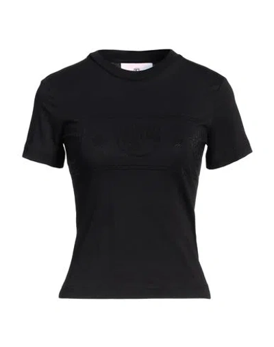 Chiara Ferragni Woman T-shirt Black Size M Cotton