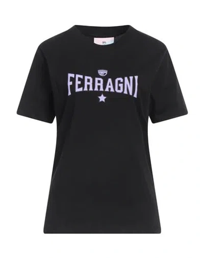 Chiara Ferragni Woman T-shirt Black Size M Cotton