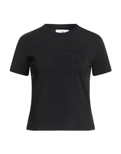 Chiara Ferragni Woman T-shirt Black Size Xl Cotton