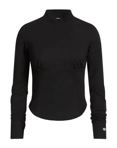 Chiara Ferragni Woman T-shirt Black Size Xl Cotton, Elastane