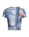 Chiara Ferragni Woman T-shirt Blue Size M Cotton In Blue