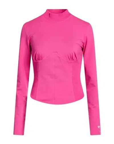 Chiara Ferragni Woman T-shirt Fuchsia Size Xl Cotton, Elastane In Pink