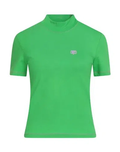 Chiara Ferragni Woman T-shirt Green Size M Cotton