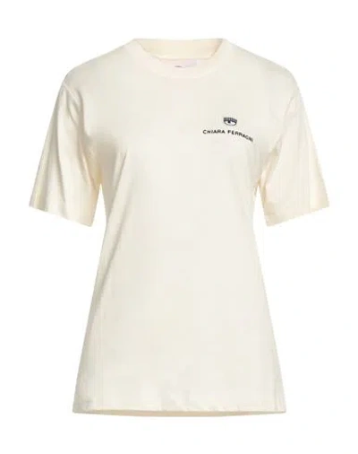 Chiara Ferragni Woman T-shirt Ivory Size M Cotton In White