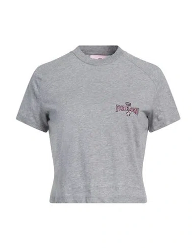 Chiara Ferragni Woman T-shirt Light Grey Size L Cotton
