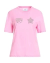 Chiara Ferragni Woman T-shirt Pink Size M Cotton