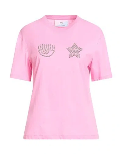 Chiara Ferragni Woman T-shirt Pink Size M Cotton