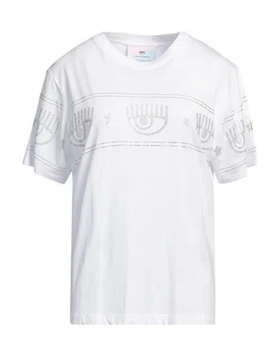 Chiara Ferragni Woman T-shirt White Size L Cotton