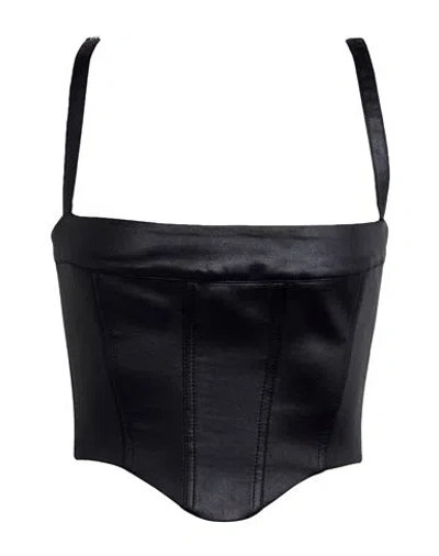 Chiara Ferragni Woman Top Black Size 4 Polyester, Elastane