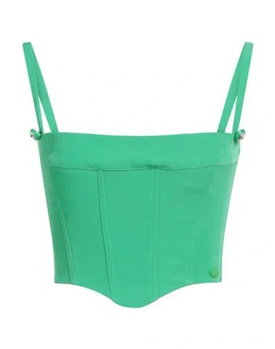 Chiara Ferragni Woman Top Green Size 4 Polyester, Elastane
