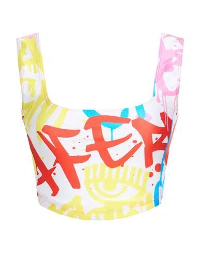 Chiara Ferragni Woman Top White Size S Polyamide, Elastane In Multi