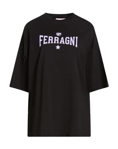 Chiara Ferragni Woman T-shirt Black Size L Cotton