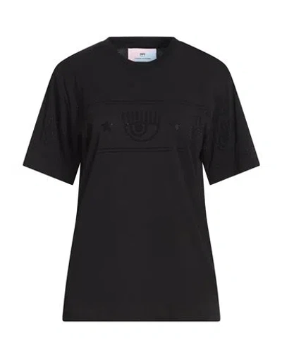 Chiara Ferragni Woman T-shirt Black Size M Cotton