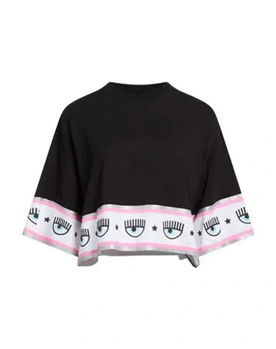Chiara Ferragni Woman T-shirt Black Size S Cotton