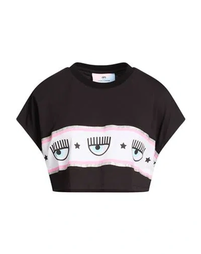 Chiara Ferragni Woman T-shirt Black Size S Cotton