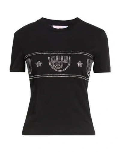 Chiara Ferragni Woman T-shirt Black Size Xl Cotton
