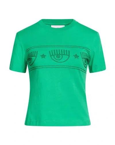 Chiara Ferragni Woman T-shirt Green Size Xl Cotton
