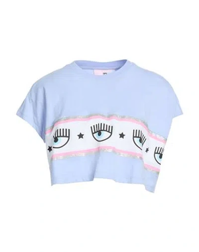 Chiara Ferragni Woman T-shirt Light Blue Size L Cotton