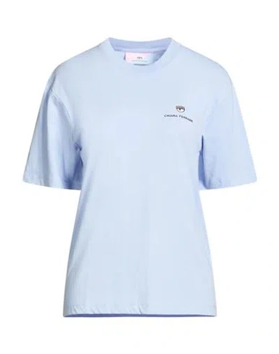Chiara Ferragni Woman T-shirt Light Blue Size L Cotton