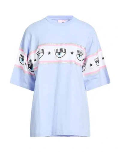 Chiara Ferragni Woman T-shirt Light Blue Size S Cotton