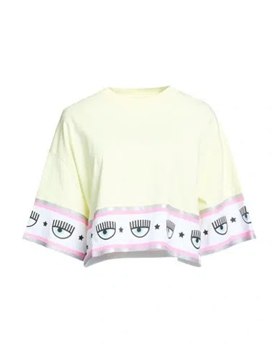 Chiara Ferragni Woman T-shirt Pastel Yellow Size S Cotton