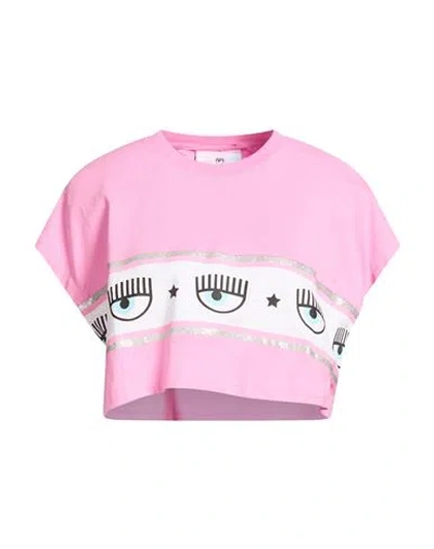 Chiara Ferragni Woman T-shirt Pink Size L Cotton