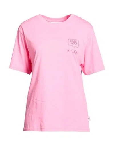 Chiara Ferragni Woman T-shirt Pink Size S Cotton