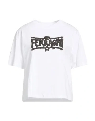 Chiara Ferragni Woman T-shirt White Size L Cotton
