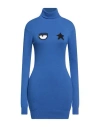 Chiara Ferragni Woman Turtleneck Blue Size S Wool, Viscose, Nylon, Cashmere In Blue