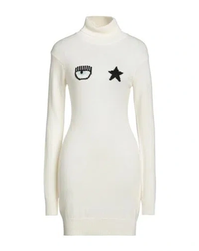 Chiara Ferragni Woman Turtleneck Cream Size L Wool, Viscose, Nylon, Cashmere In White