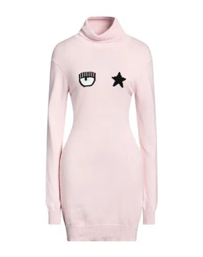Chiara Ferragni Woman Turtleneck Light Pink Size M Wool, Viscose, Nylon, Cashmere