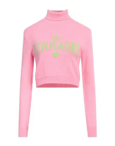 Chiara Ferragni Woman Turtleneck Pink Size M Wool, Viscose, Polyamide, Cashmere