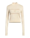 Chiara Ferragni Woman Turtleneck Platinum Size M Acrylic, Wool, Viscose, Polyester, Metallic Fiber In Grey