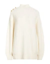 Chiara Ferragni Woman Turtleneck White Size L Acrylic, Polyamide, Wool, Elastane In White