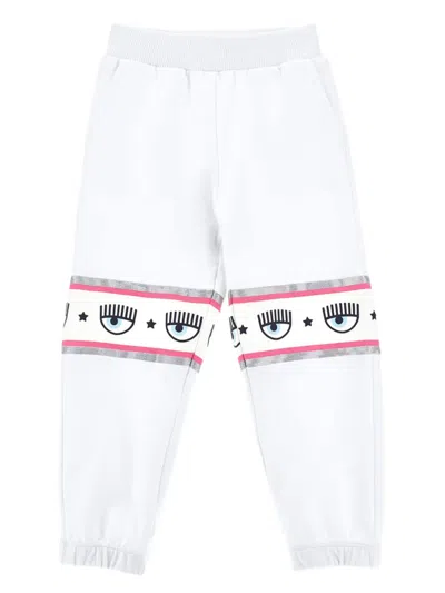Chiara Ferragni Babies' X Monnalisa Maxilogomania Track Pants In White