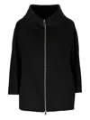 Chiara Ferragni Zip-up Funnel-neck Coat In Black
