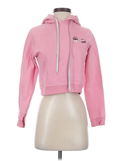 Pre-owned Chiara Ferragni Zip Up Hoodie In Pink