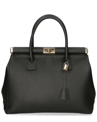 Chiara Ferretti Leather Shopper Tote In Black