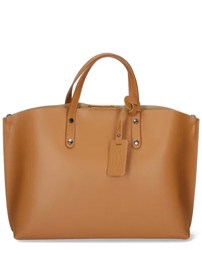 Chiara Ferretti Leather Shopper Tote In Brown