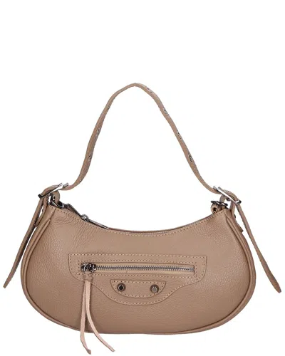 Chiara Ferretti Leather Shoulder Bag In Brown