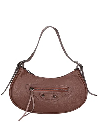 Chiara Ferretti Leather Shoulder Bag In Brown