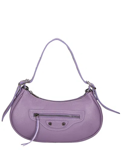 Chiara Ferretti Leather Shoulder Bag In Purple